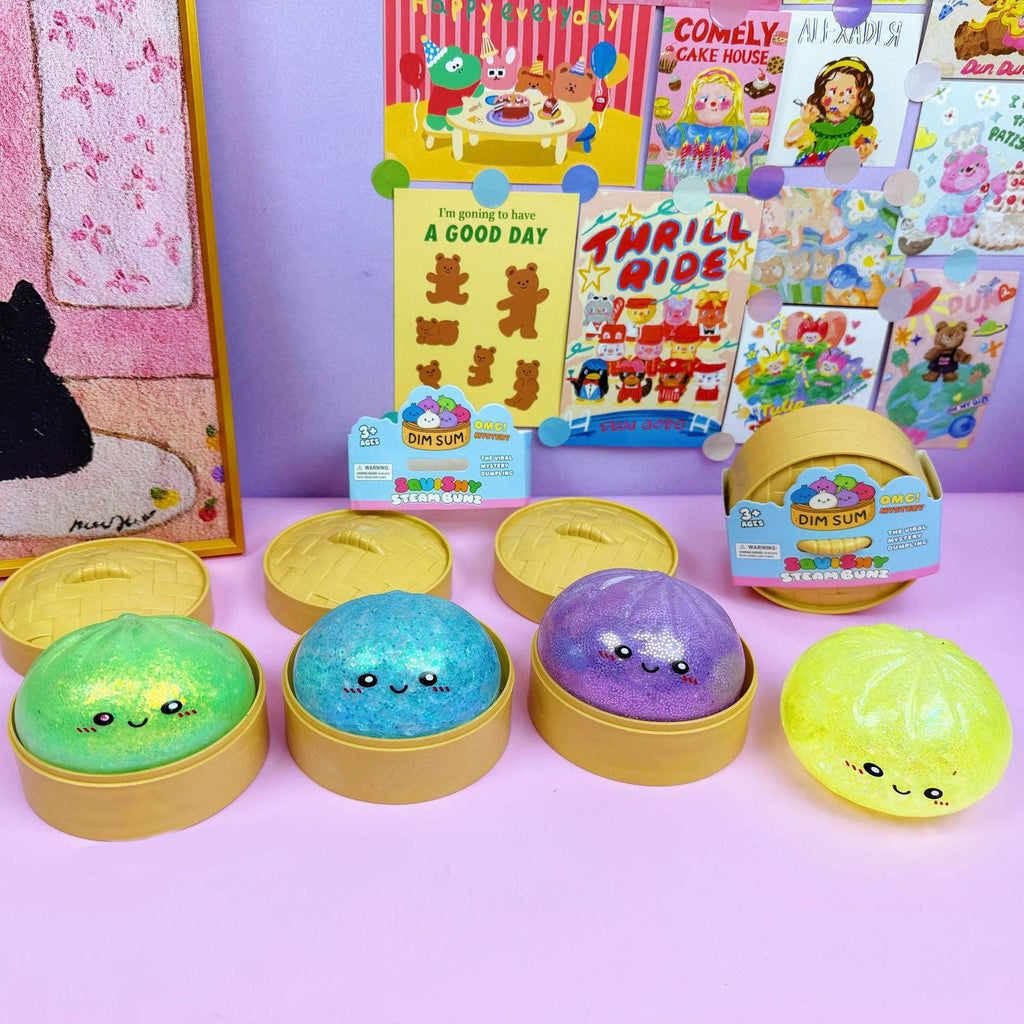 Glitter Bead Dumpling Shape Squishy Stress Relief Toy