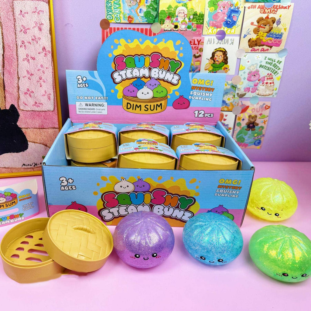 Glitter Bead Dumpling Shape Squishy Stress Relief Toy