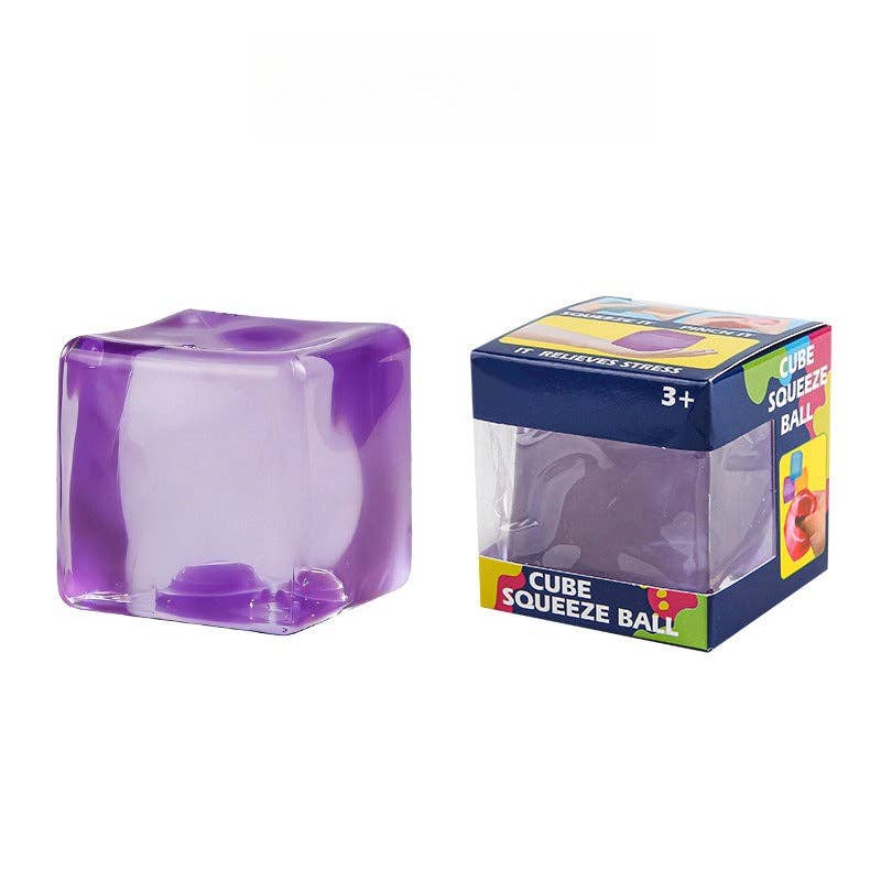 Ice Cube Squishy Stress Relief Toy Soft Squeeze Cube with Box