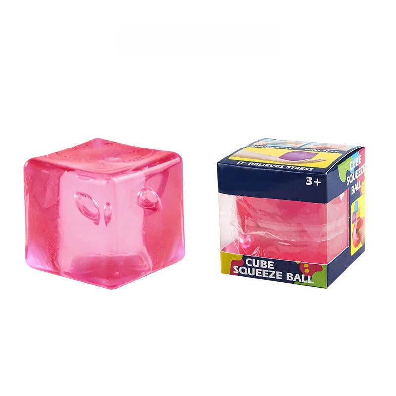 Ice Cube Squishy Stress Relief Toy Soft Squeeze Cube with Box